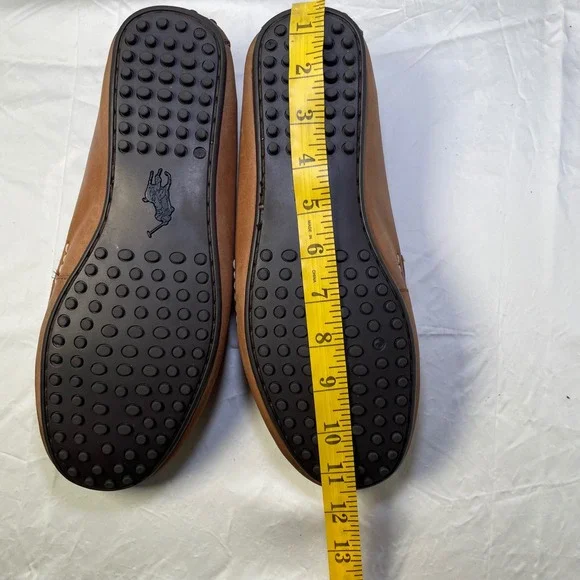Polo Ralph Lauren Loafers Canvas Leather Driving Moccasins Shoes 10.5C - Picture 5 of 13